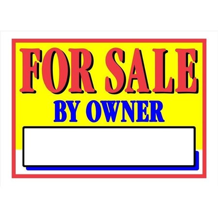 HILLMAN Hillman Group 842118 10 x 14 in. Yellow Plastic Vibrant for Sale by Owner Sign -  6 Piece 842118